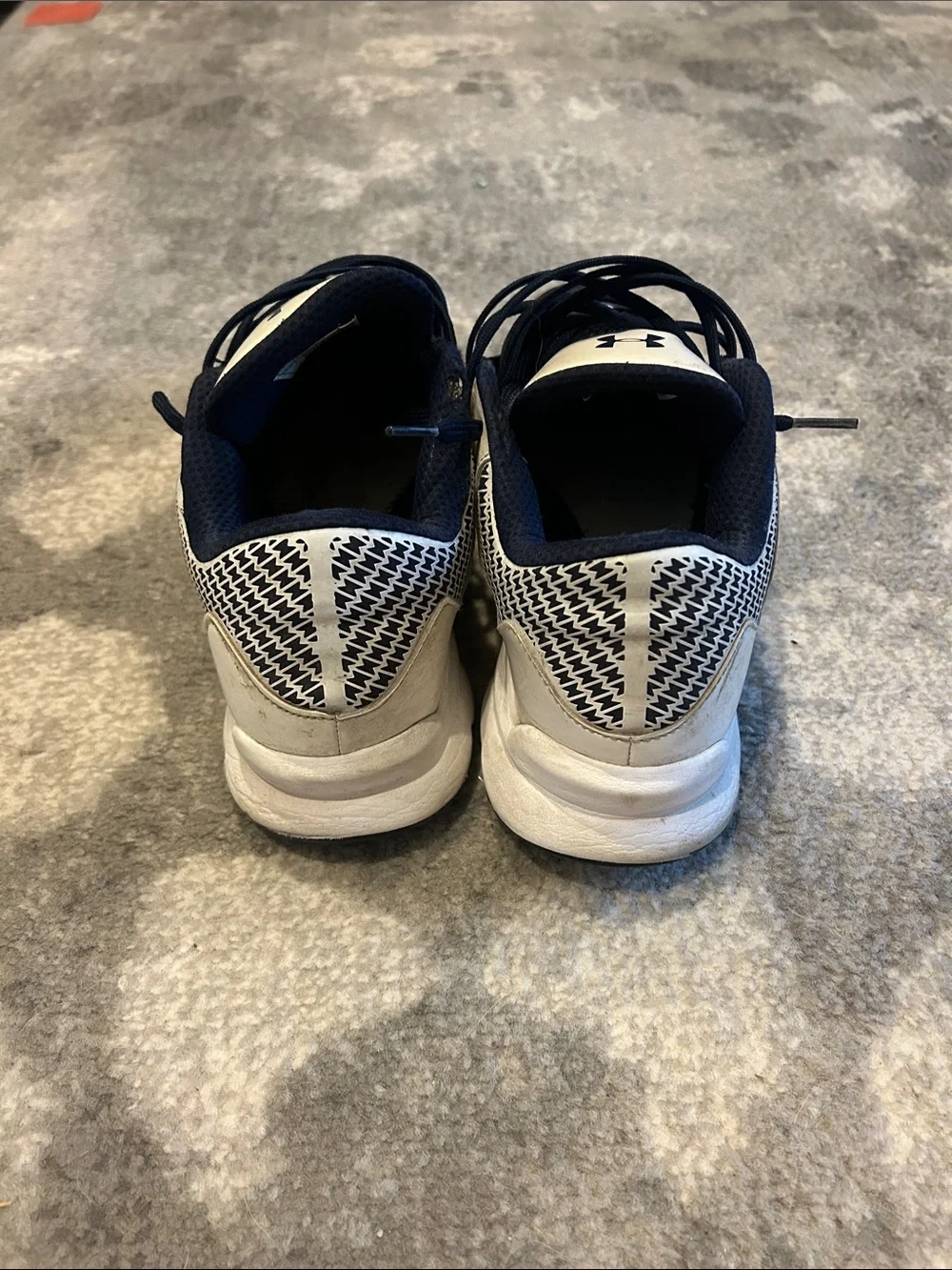 Under Armour Men’s Navy and White Lace-Up Sneakers Size 9.5